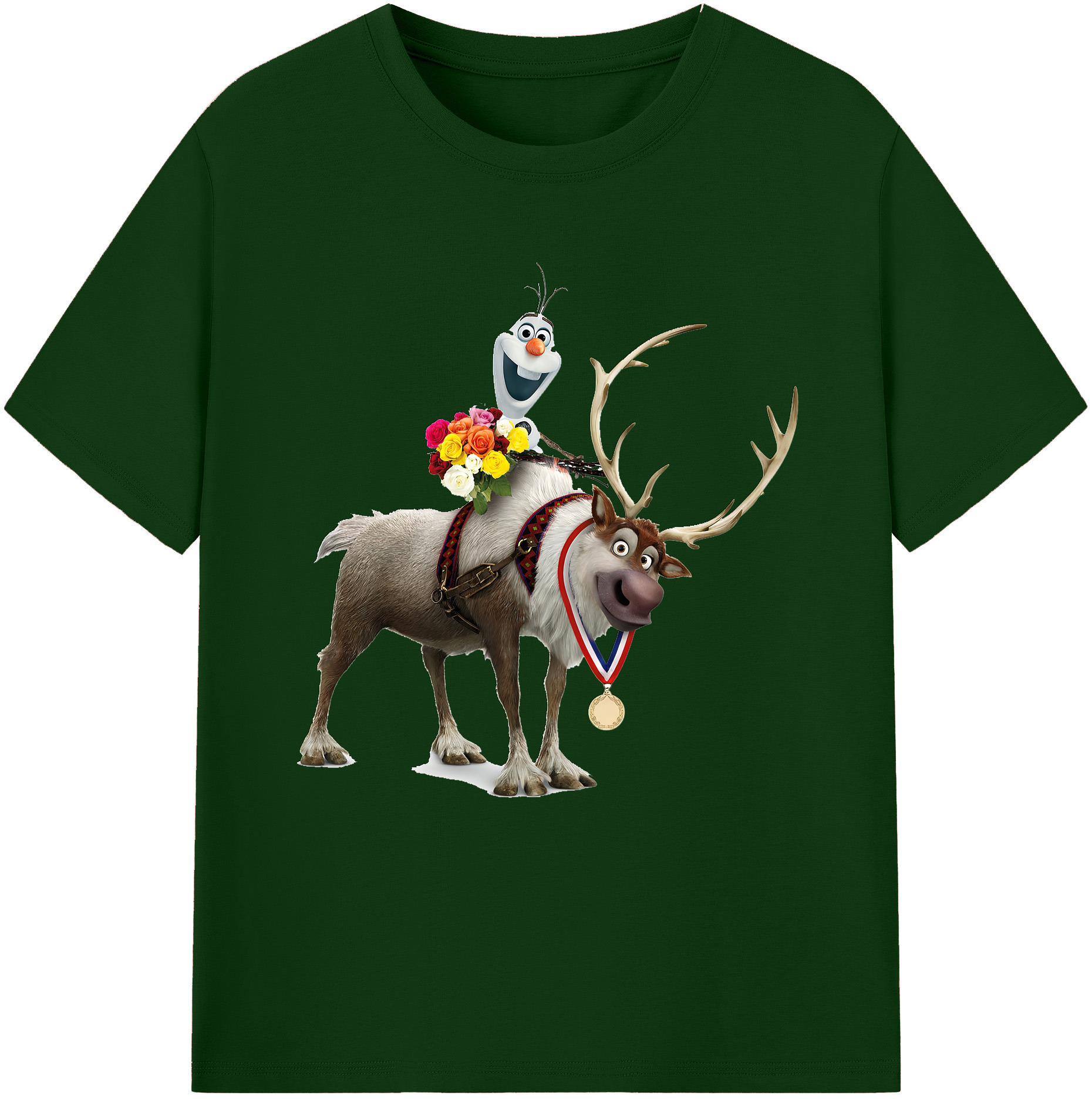 （画像用） アナと雪の女王 アンナ エルサ Frozen Anna Elsa 綿100％半袖Tシャツ（フロントプリント）